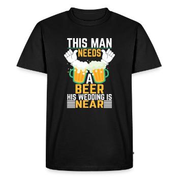 This man needs a beer - Men's Premium Organic T-Shirt - black - Front - Nico (187cm)