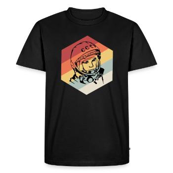 Space astronaut - Men's Premium Organic T-Shirt - black - Front - Nico (187cm)