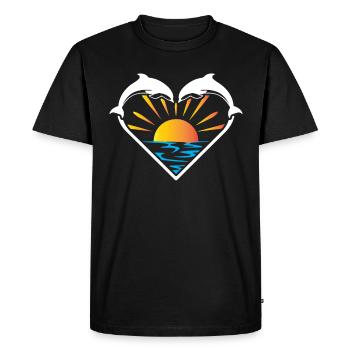 Dolphin Love - Men's Premium Organic T-Shirt - black - Front - Nico (187cm)