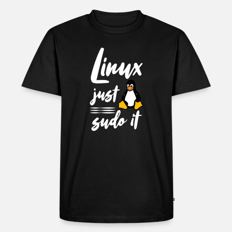 Linux just sudo it - Männer Premium Bio T-Shirt - Schwarz