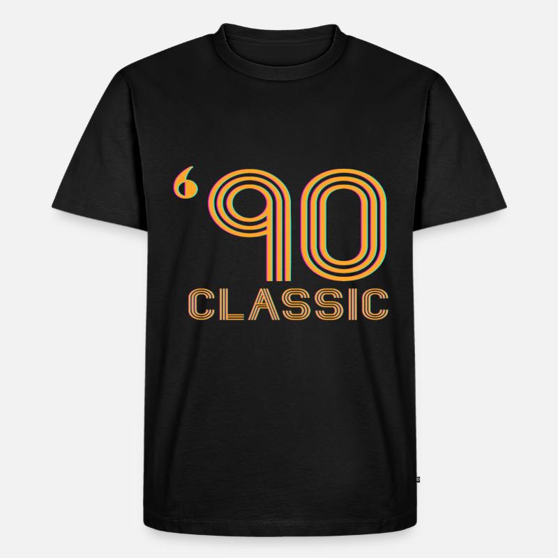 90er Jahre Klassiker - Männer Premium Bio T-Shirt - Schwarz
