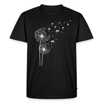 Parapente - parapente - pissenlit - T-shirt Premium bio Homme - noir - Devant - Nico (187cm)