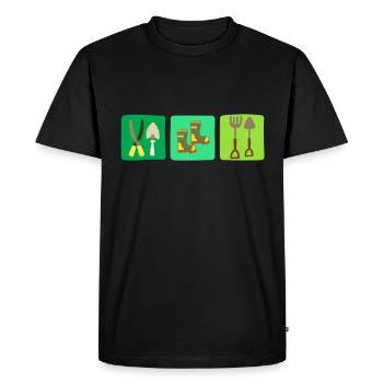 Garden tools gardener gardener flowers gift - Men's Premium Organic T-Shirt - black - Front - Nico (187cm)
