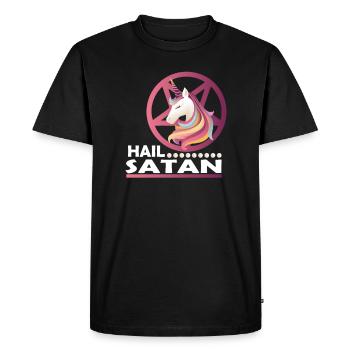 Gloire à Satan - T-shirt Premium bio Homme - noir - Devant - Nico (187cm)