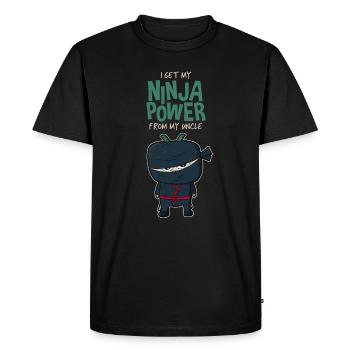 Cadeau de naissance de parrain oncle Ninja Power - T-shirt Premium bio Homme - noir - Devant - Nico (187cm)