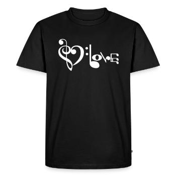Coeur de musique d'amour - T-shirt Premium bio Homme - noir - Devant - Nico (187cm)