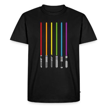 LGBT rainbow lightsaber - Men's Premium Organic T-Shirt - black - Front - Nico (187cm)