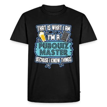 Pub Quiz Pubquiz Master Know Things - T-shirt Premium bio Homme - noir - Devant - Nico (187cm)
