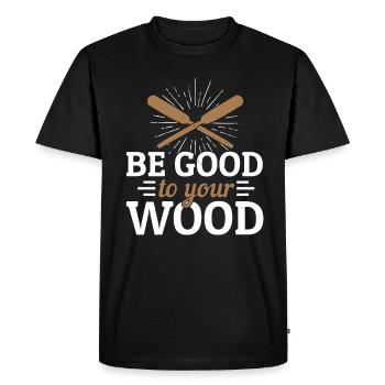 Bois - T-shirt Premium bio Homme - noir - Devant - Nico (187cm)