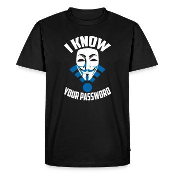 Hacking I know your password - Men's Premium Organic T-Shirt - black - Front - Nico (187cm)