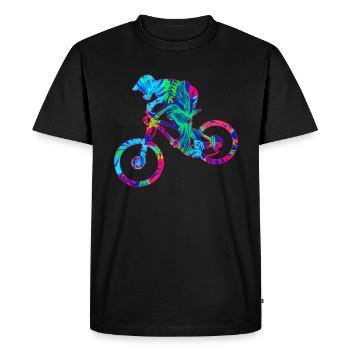 Tropical mountain bike downhill freeride - Men's Premium Organic T-Shirt - black - Front - Nico (187cm)