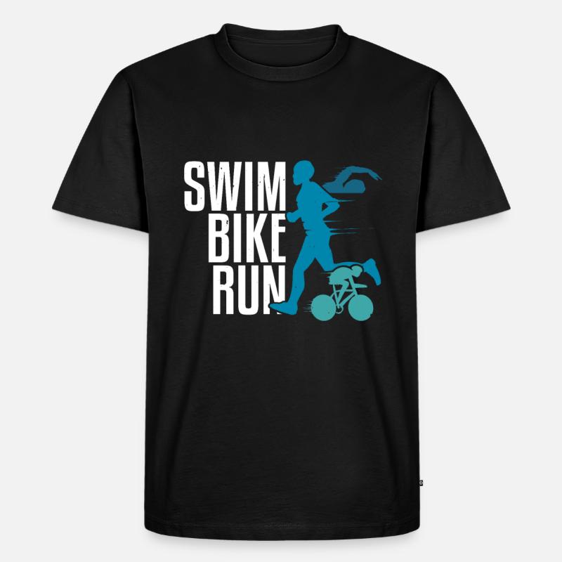 Triathlon - Männer Premium Bio T-Shirt - Schwarz