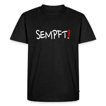 "Sempft" Franconian Franconian Franconian dialect - Men's Premium Organic T-Shirt - black - Front - Nico (187cm)