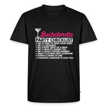 Hen party checklist for stag party - Men's Premium Organic T-Shirt - black - Front - Nico (187cm)