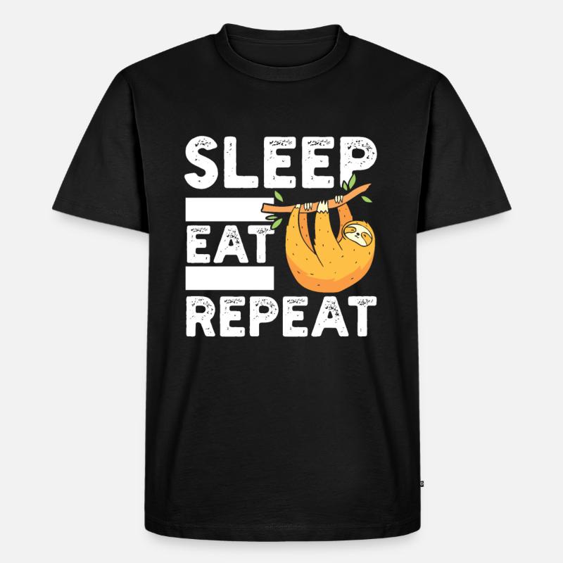 Faultiere - Männer Premium Bio T-Shirt - Schwarz