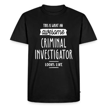 Cadeau de titre de poste d'enquêteur criminel - T-shirt Premium bio Homme - noir - Devant - Nico (187cm)