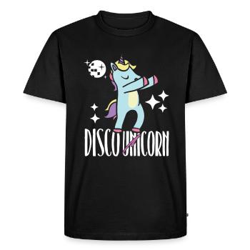 Licorne disco - T-shirt Premium bio Homme - noir - Devant - Nico (187cm)