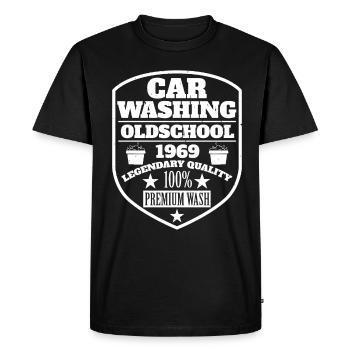 Car Washing - Men's Premium Organic T-Shirt - black - Front - Nico (187cm)