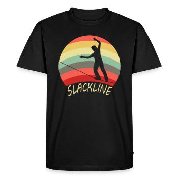 Slackline funambule slackline - T-shirt Premium bio Homme - noir - Devant - Nico (187cm)