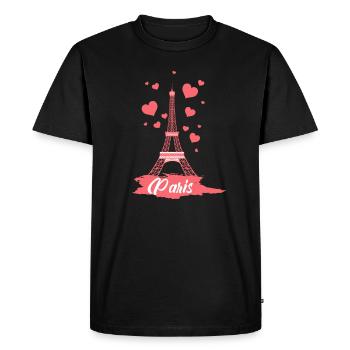 J'adore Paris Tour Eiffel Amour Bonjour - T-shirt Premium bio Homme - noir - Devant - Nico (187cm)