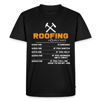 roofer - Men's Premium Organic T-Shirt - black - Front - Nico (187cm)