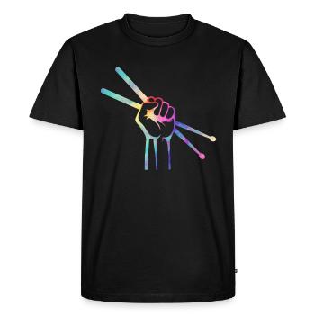 Drum sticks bass drummer music - Men's Premium Organic T-Shirt - black - Front - Nico (187cm)