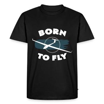 Né pour voler - T-shirt Premium bio Homme - noir - Devant - Nico (187cm)