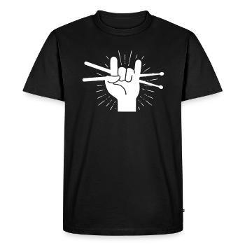 Drum stick drummer bass guitar drums - Men's Premium Organic T-Shirt - black - Front - Nico (187cm)