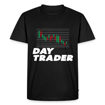 Trader de jour - T-shirt Premium bio Homme - noir - Devant - Nico (187cm)