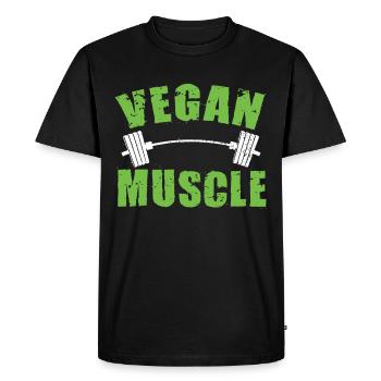 Vegan Bodybuilding Muscles Training Gym - Men's Premium Organic T-Shirt - black - Front - Nico (187cm)