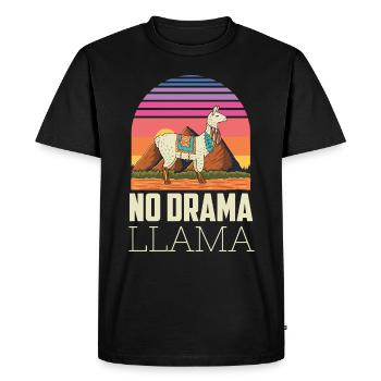 Pas de drame Lama Yoga Energy - T-shirt Premium bio Homme - noir - Devant - Nico (187cm)