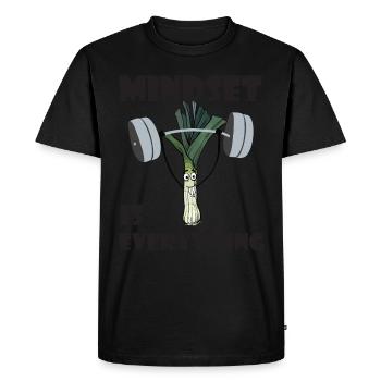 Fitness Leek Mindset est tout végétalien - T-shirt Premium bio Homme - noir - Devant - Nico (187cm)