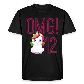 Unicorn birthday 12 years old - Men's Premium Organic T-Shirt - black - Front - Nico (187cm)