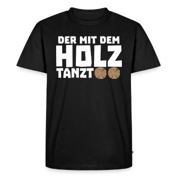 Toiture disant marteau artisanal en bois - T-shirt Premium bio Homme - noir - Devant - Nico (187cm)
