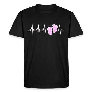 Ce sera une fille! Grossesse bébé - T-shirt Premium bio Homme - noir - Devant - Nico (187cm)