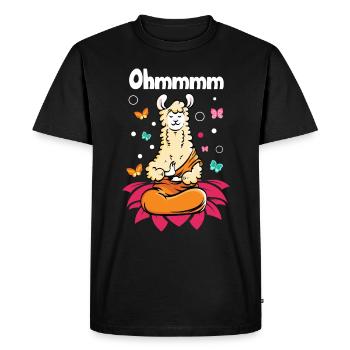 Alpaca yoga lama saying lamaste - Men's Premium Organic T-Shirt - black - Front - Nico (187cm)