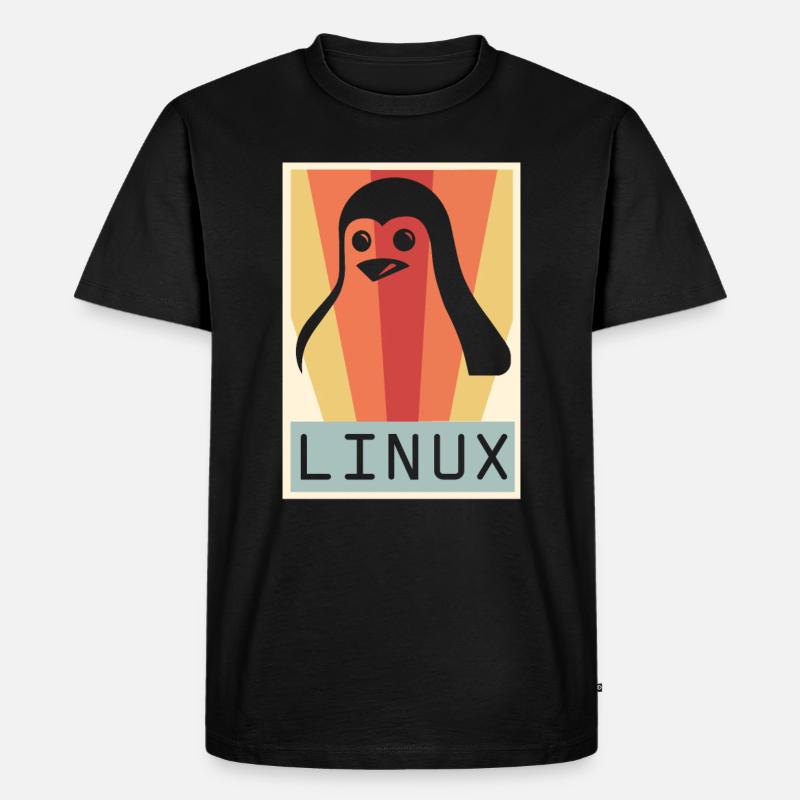 Geek Linux Pingouin PC Nerd IT Expert - T-shirt Premium bio Homme - noir