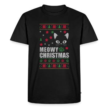 Chat de Noël laid Avent de Noël - T-shirt Premium bio Homme - noir - Devant - Nico (187cm)
