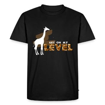 Viens à mon niveau - T-shirt Premium bio Homme - noir - Devant - Nico (187cm)