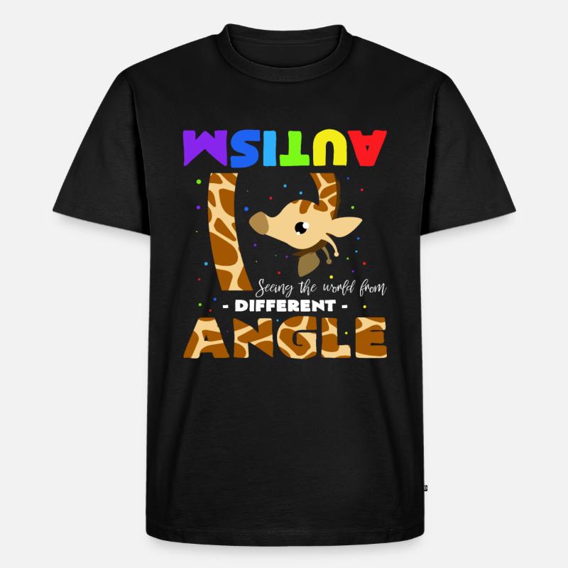 Autismus Giraffe - Männer Premium Bio T-Shirt - Schwarz