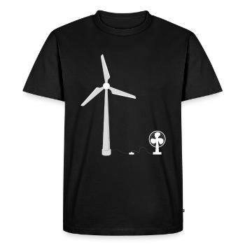 ventilateur d'éolienne à énergie infinie - T-shirt Premium bio Homme - noir - Devant - Nico (187cm)