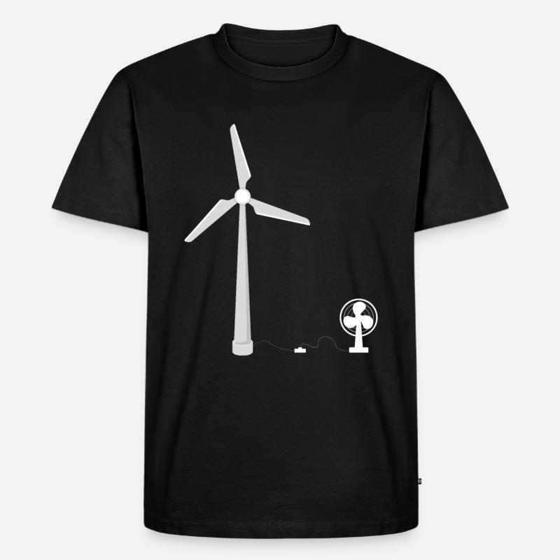 undendliche Energie Windkraftanlage Ventilator - Männer Premium Bio T-Shirt - Schwarz