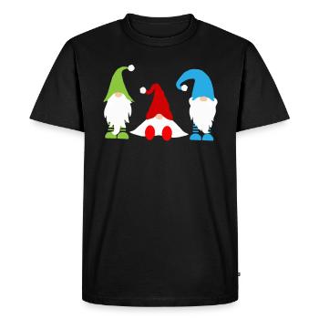 Imp gnome colorful holidays - Men's Premium Organic T-Shirt - black - Front - Nico (187cm)