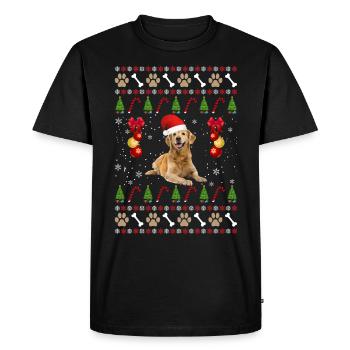 Idée cadeau de chandail de chien de Noël laid - T-shirt Premium bio Homme - noir - Devant - Nico (187cm)