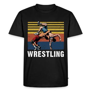 Lutte combat au sol lutte arts martiaux - T-shirt Premium bio Homme - noir - Devant - Nico (187cm)