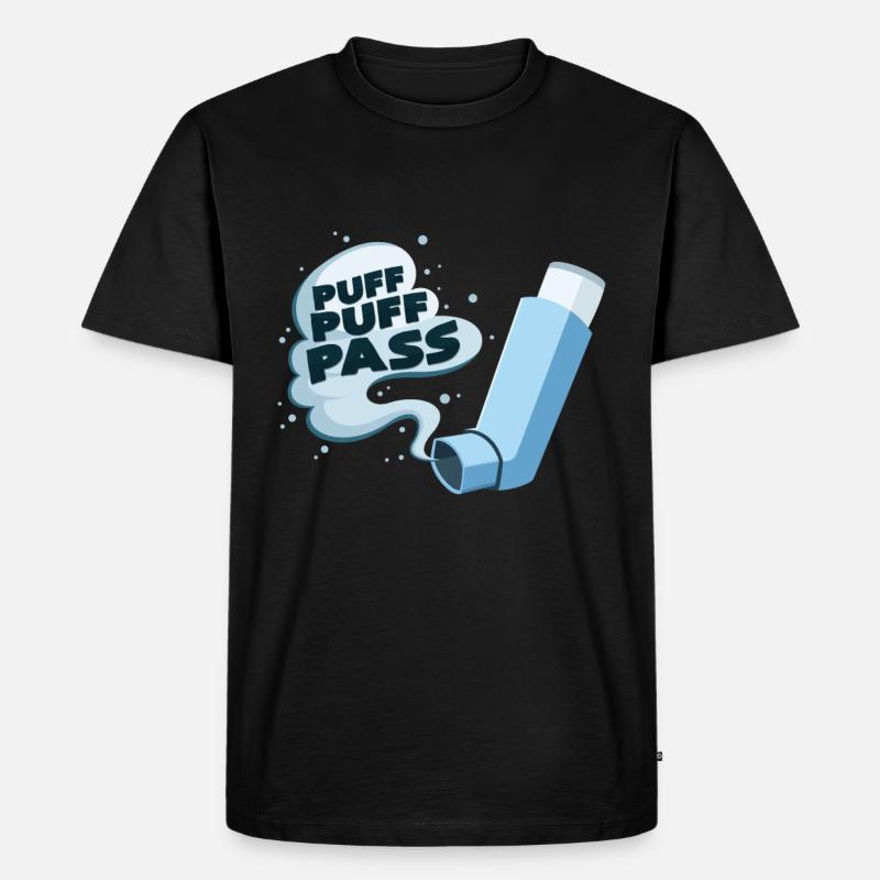 Asthmaspray - Männer Premium Bio T-Shirt - Schwarz