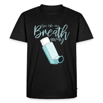 Vous prenez mon souffle - T-shirt Premium bio Homme - noir - Devant - Nico (187cm)
