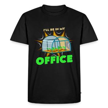 Je suis au bureau - T-shirt Premium bio Homme - noir - Devant - Nico (187cm)