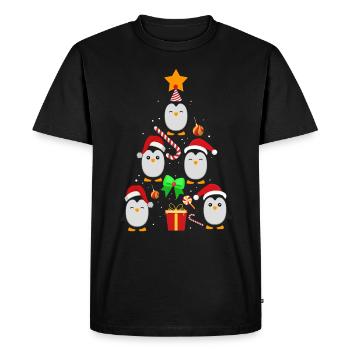 Penguin fir tree - Men's Premium Organic T-Shirt - black - Front - Nico (187cm)
