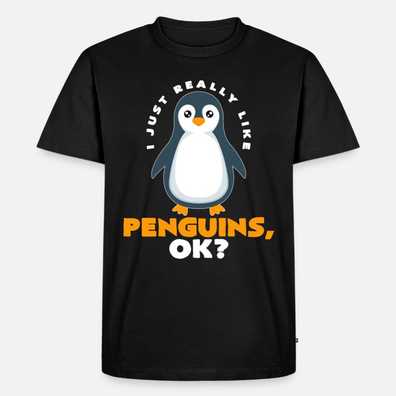 Kaiserpinguin - Männer Premium Bio T-Shirt - Schwarz